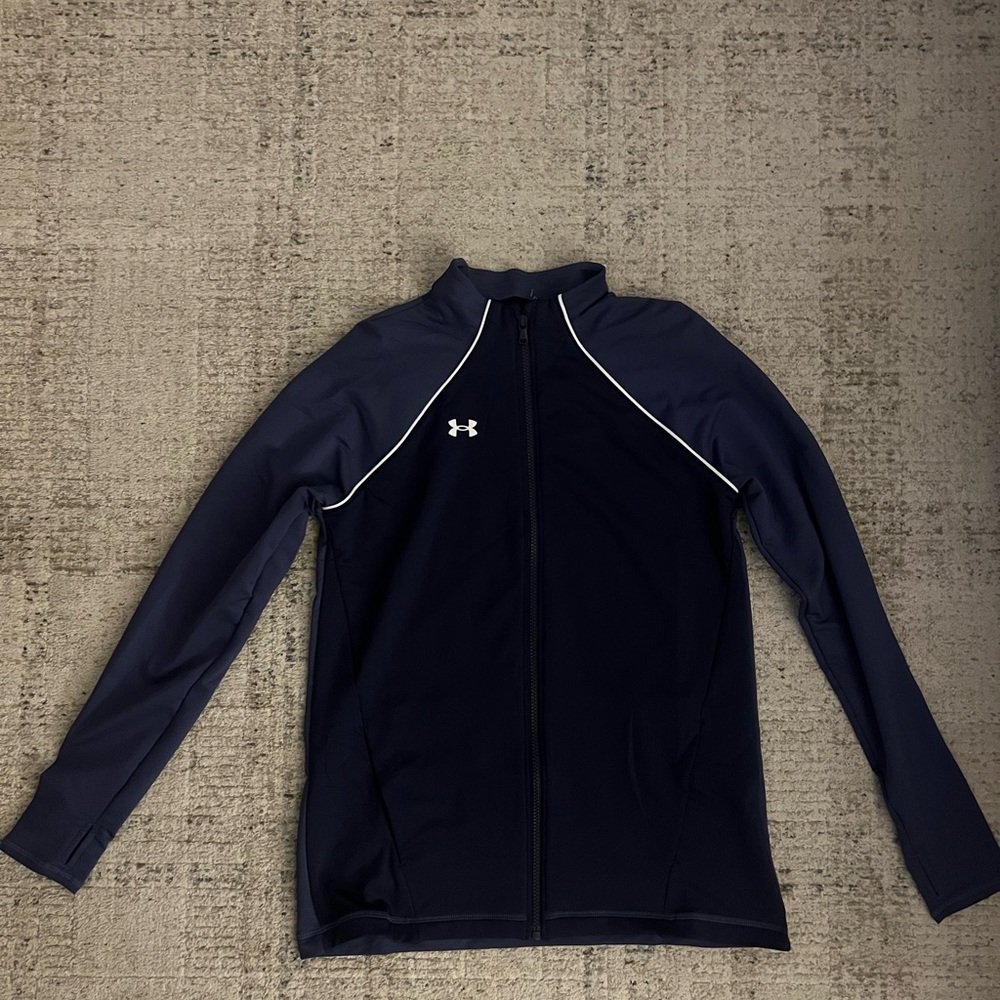 Under Armour Navy and White Zip Track Jacket